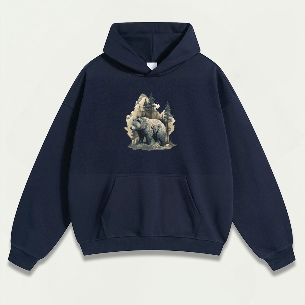 Bear In The Woods Heavyweight Hiking Hoodie-HikeVista