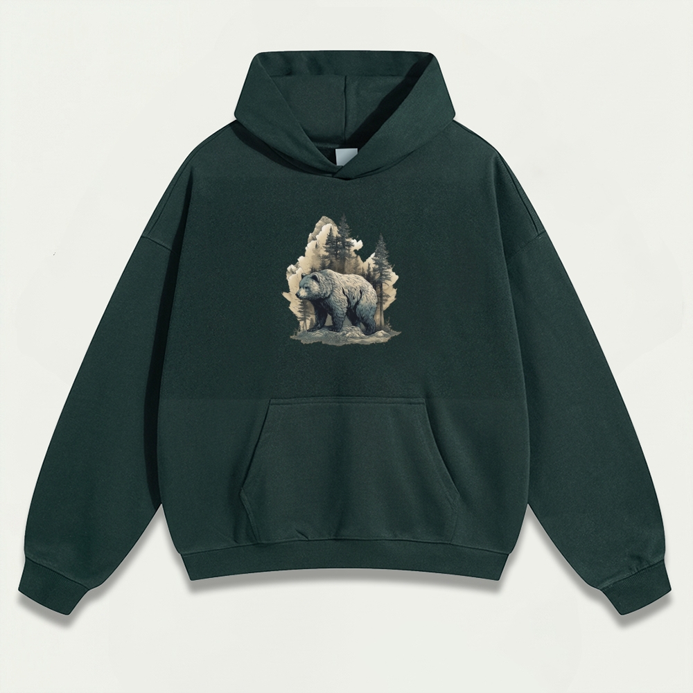 Bear In The Woods Heavyweight Hiking Hoodie-HikeVista