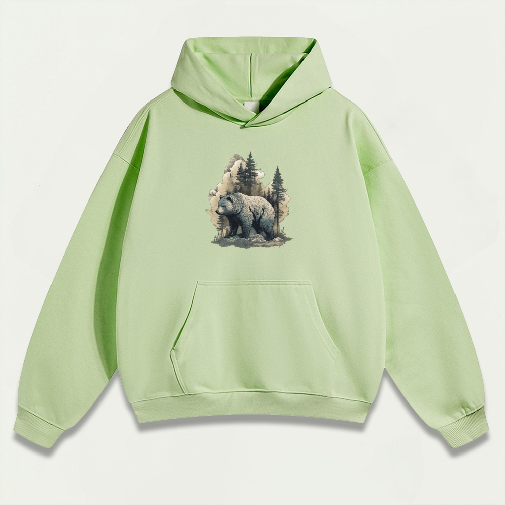 Bear In The Woods Heavyweight Hiking Hoodie-HikeVista