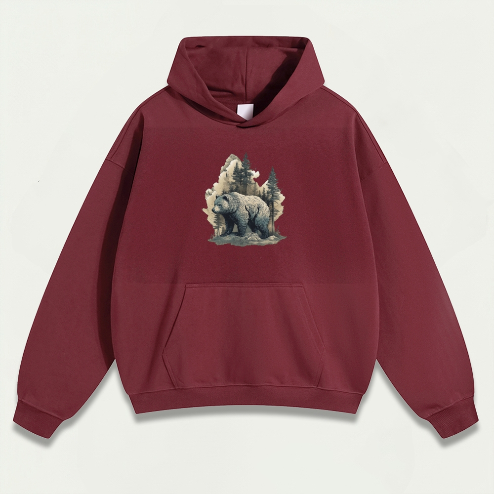 Bear In The Woods Heavyweight Hiking Hoodie-HikeVista