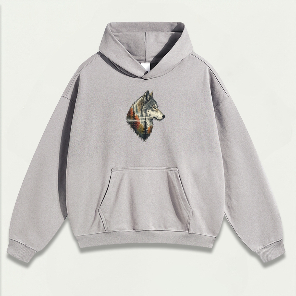 Wolf Forest Heavyweight Hiking Hoodie-HikeVista