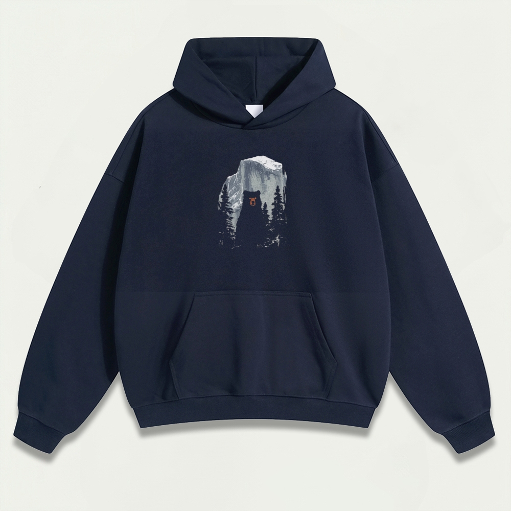 Bear In The Woods Heavyweight Hiking Hoodie-HikeVista
