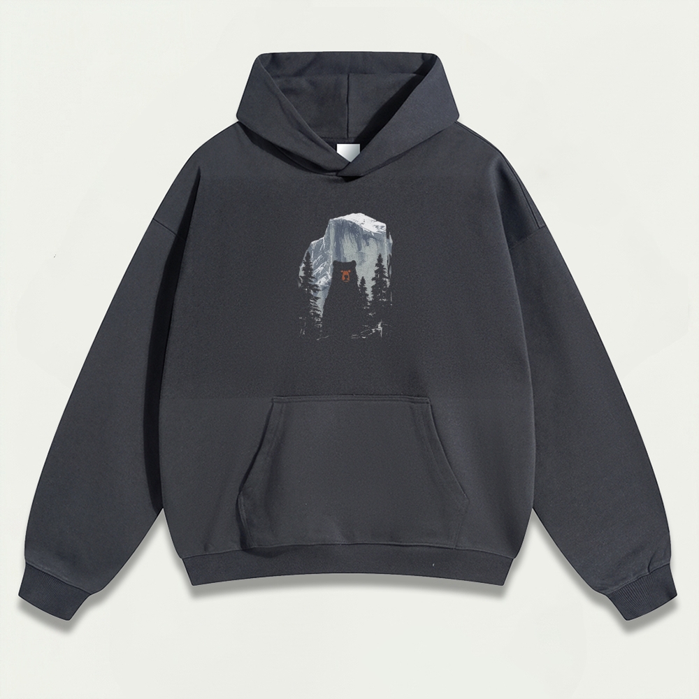 Bear In The Woods Heavyweight Hiking Hoodie-HikeVista