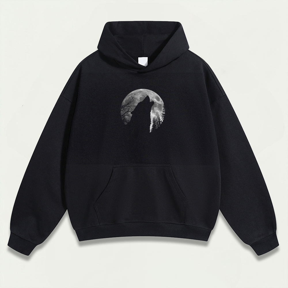 Wolf Howl Forest Heavyweight Trail Hoodie-HikeVista