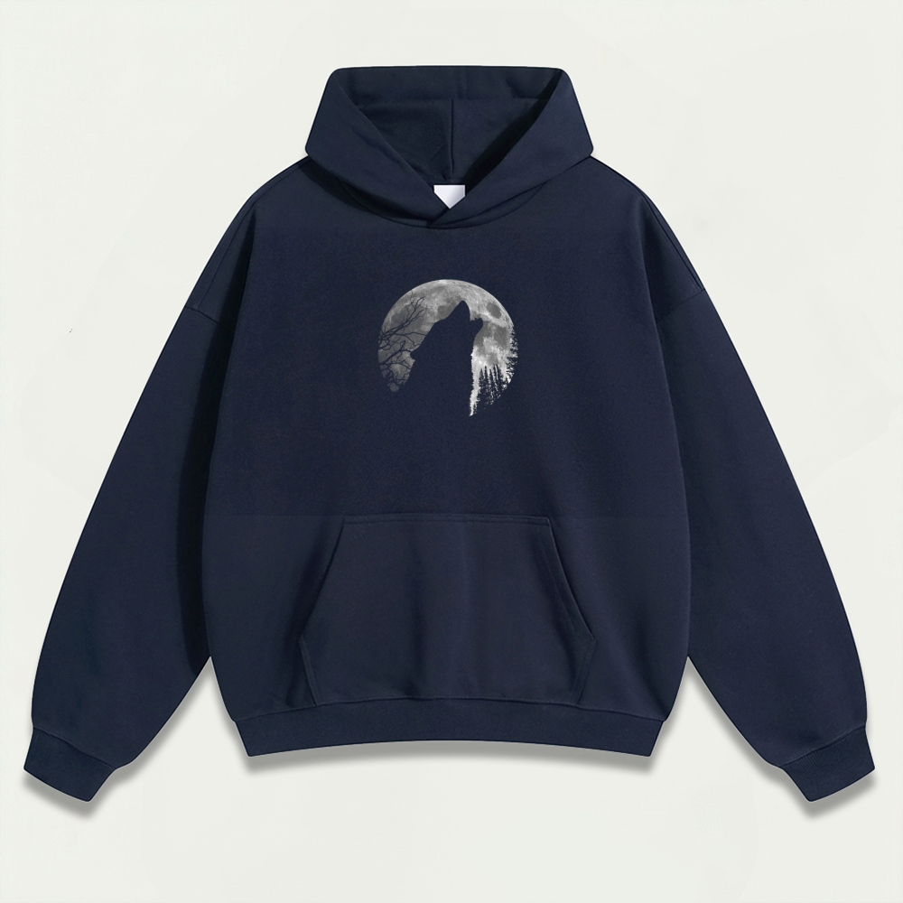 Wolf Howl Forest Heavyweight Trail Hoodie-HikeVista