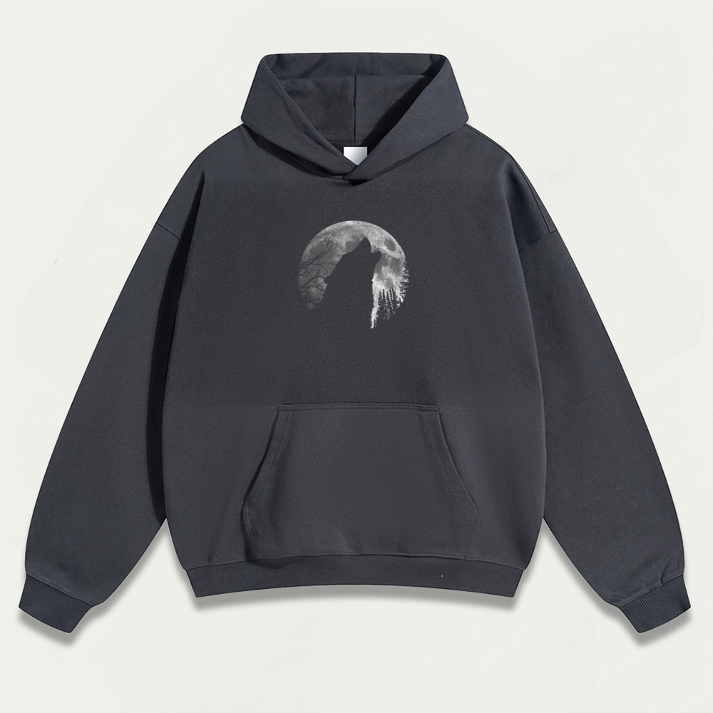 Wolf Howl Forest Heavyweight Trail Hoodie-HikeVista