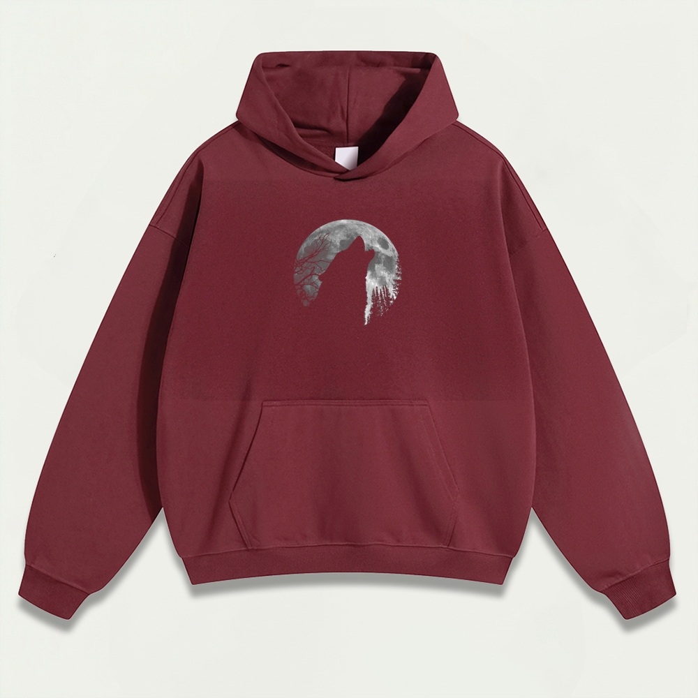 Wolf Howl Forest Heavyweight Trail Hoodie-HikeVista