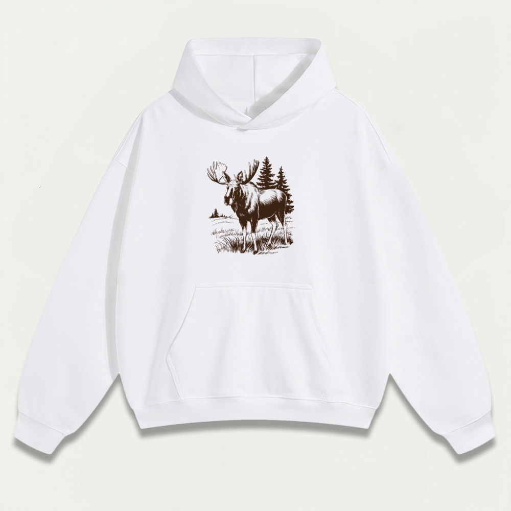 Moose Forest Heavyweight Hiking Hoodie-HikeVista