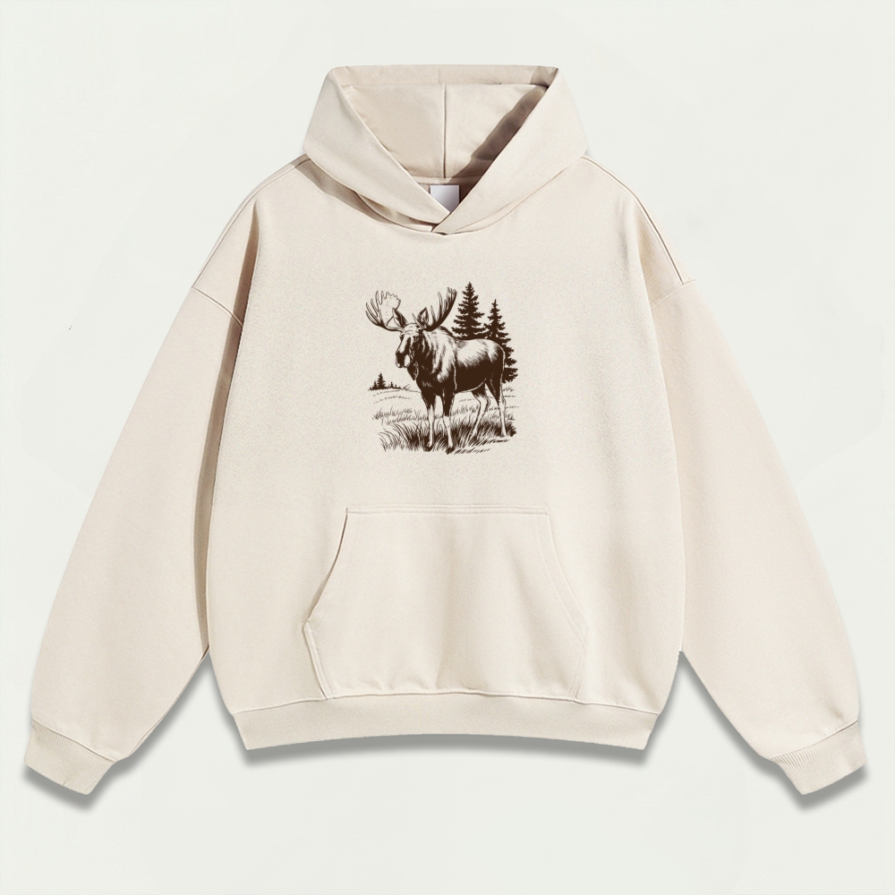 Moose Forest Heavyweight Hiking Hoodie-HikeVista