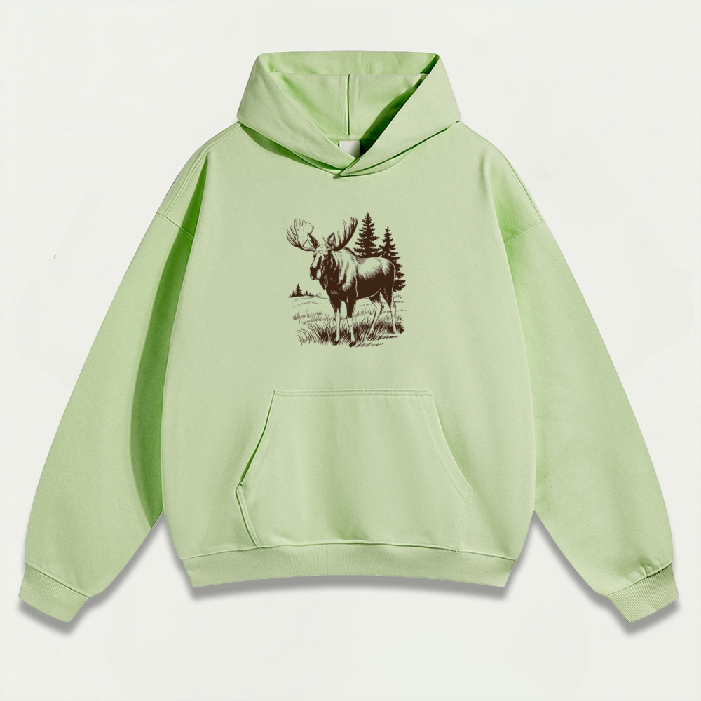 Moose Forest Heavyweight Hiking Hoodie-HikeVista