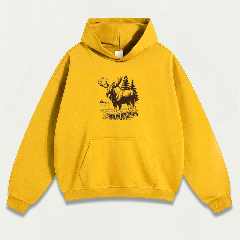 Moose Forest Heavyweight Hiking Hoodie-HikeVista