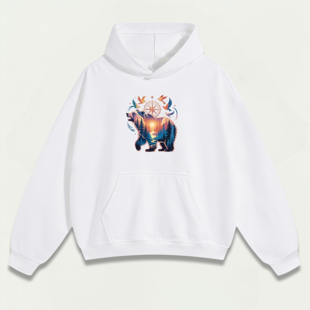 Bear Forest Heavyweight Hiking Hoodie-HikeVista