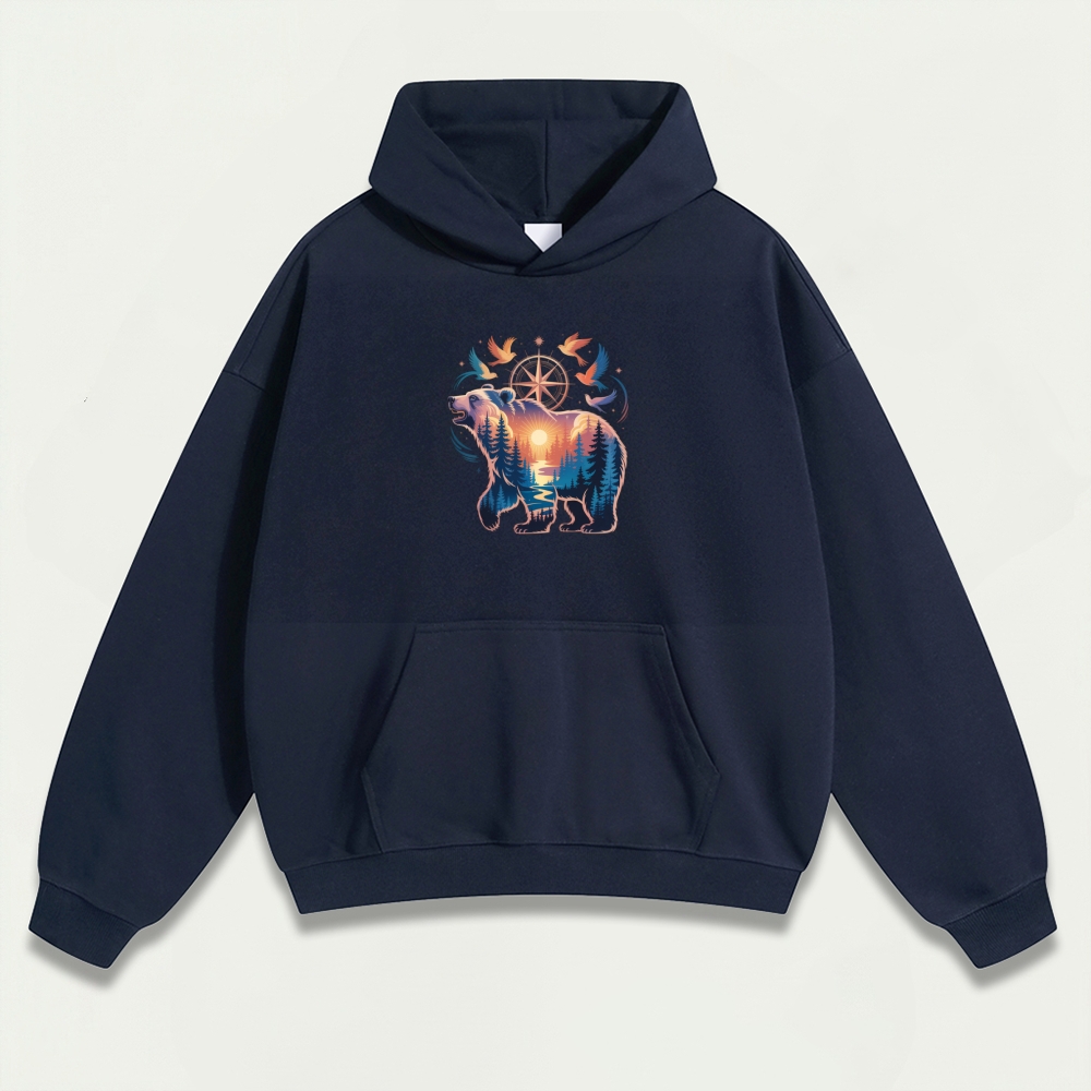 Bear Forest Heavyweight Hiking Hoodie-HikeVista