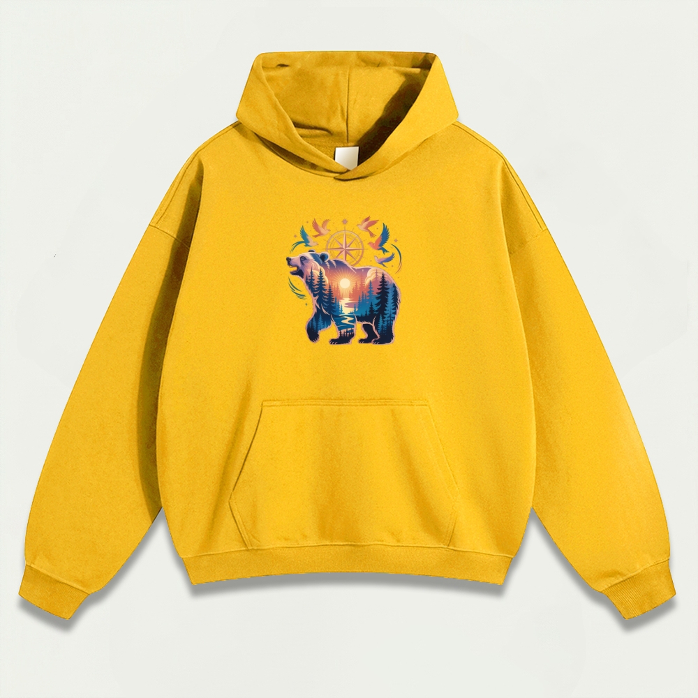 Bear Forest Heavyweight Hiking Hoodie-HikeVista