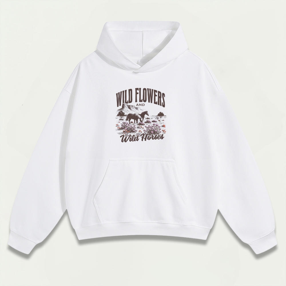 Wildflower And Wild Horse Heavyweight Trail Hoodie-HikeVista