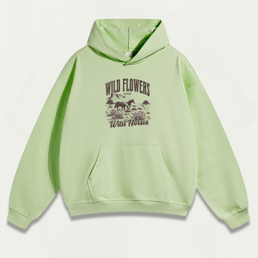 Wildflower And Wild Horse Heavyweight Trail Hoodie-HikeVista