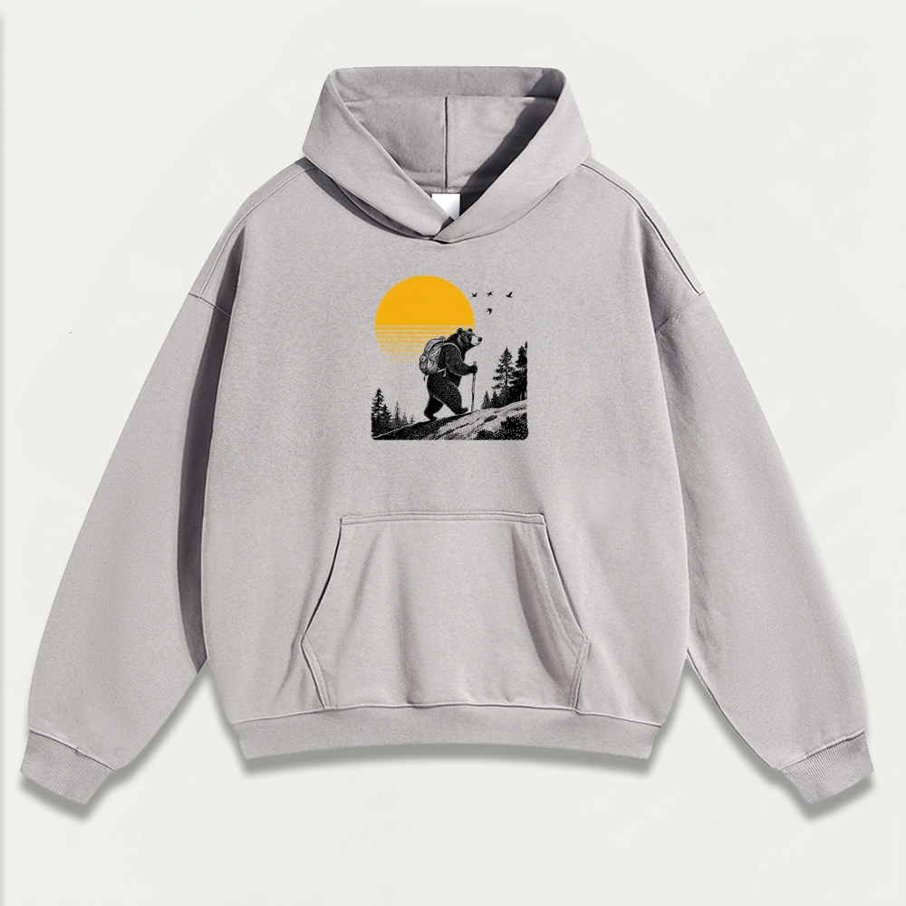Bear In The Woods Heavyweight Hiking Hoodie-HikeVista