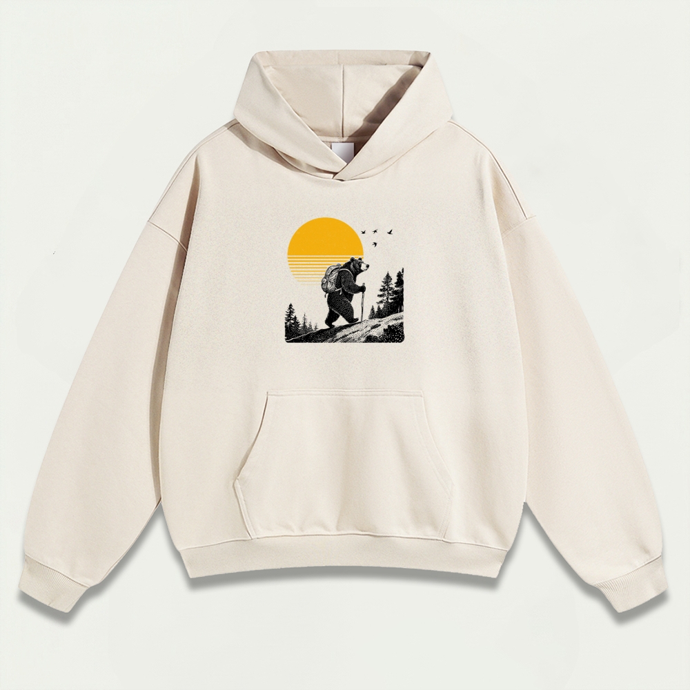 Bear In The Woods Heavyweight Hiking Hoodie-HikeVista