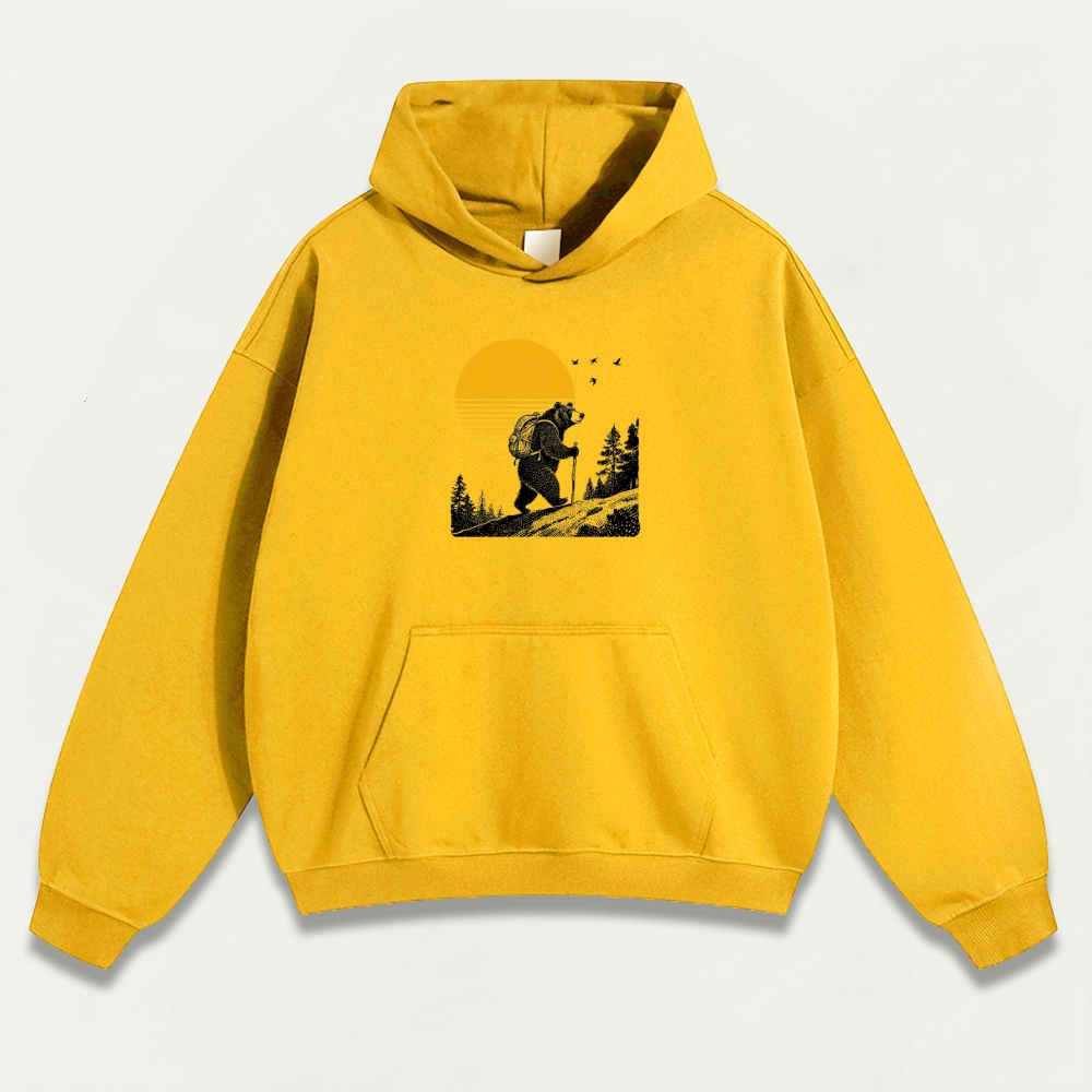 Bear In The Woods Heavyweight Hiking Hoodie-HikeVista