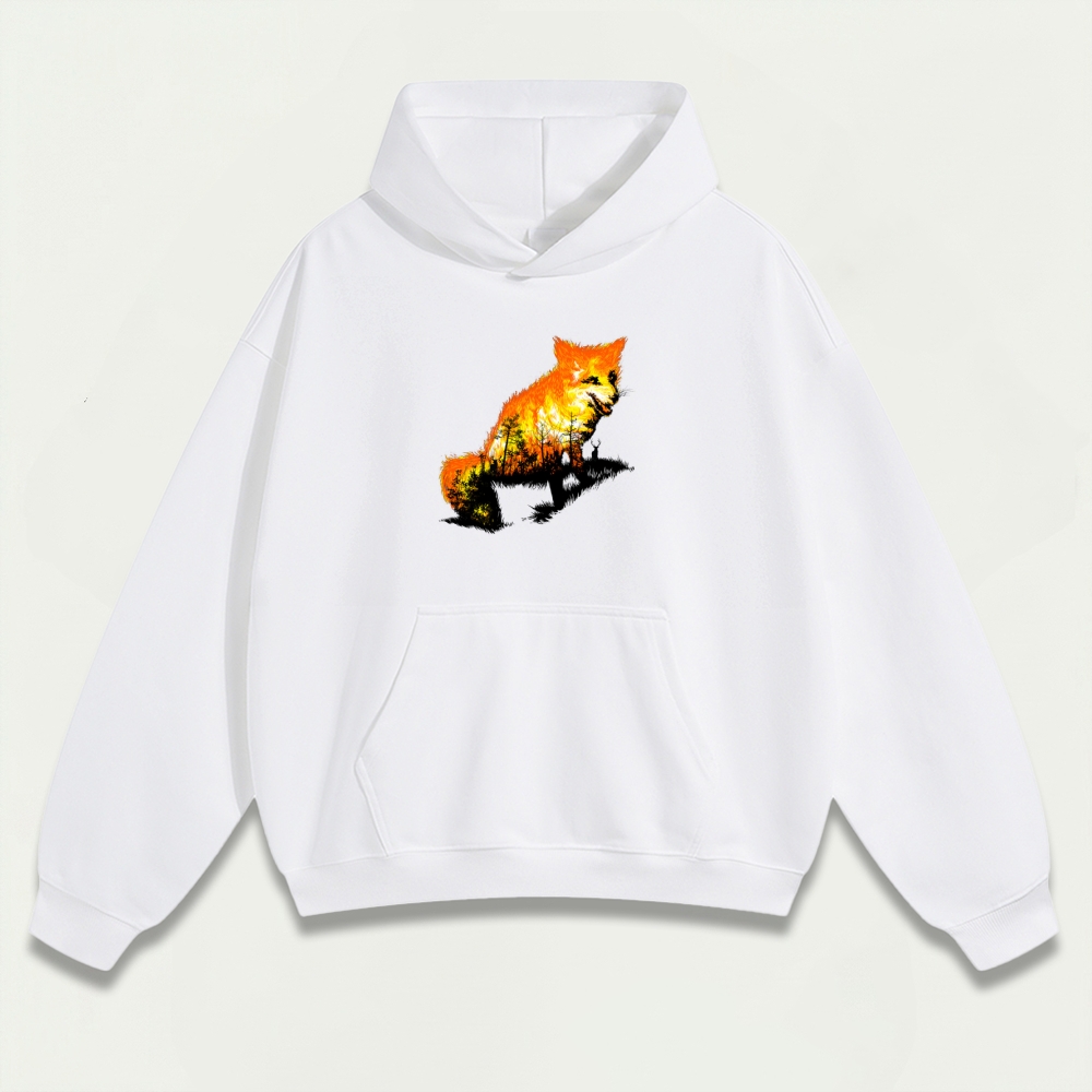 Fire Fox Forest Heavyweight Hiking Hoodie-HikeVista