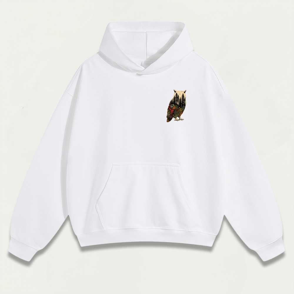 Owl Forest Heavyweight Hiking Hoodie-HikeVista