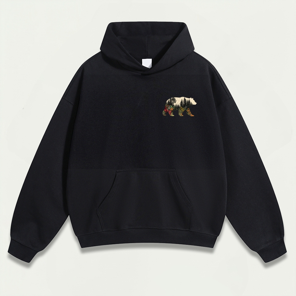 Bear Forest Heavyweight Hiking Hoodie-HikeVista