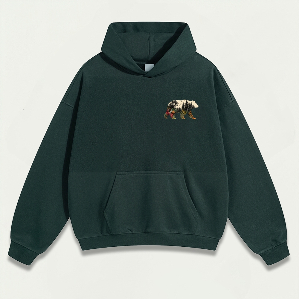 Bear Forest Heavyweight Hiking Hoodie-HikeVista