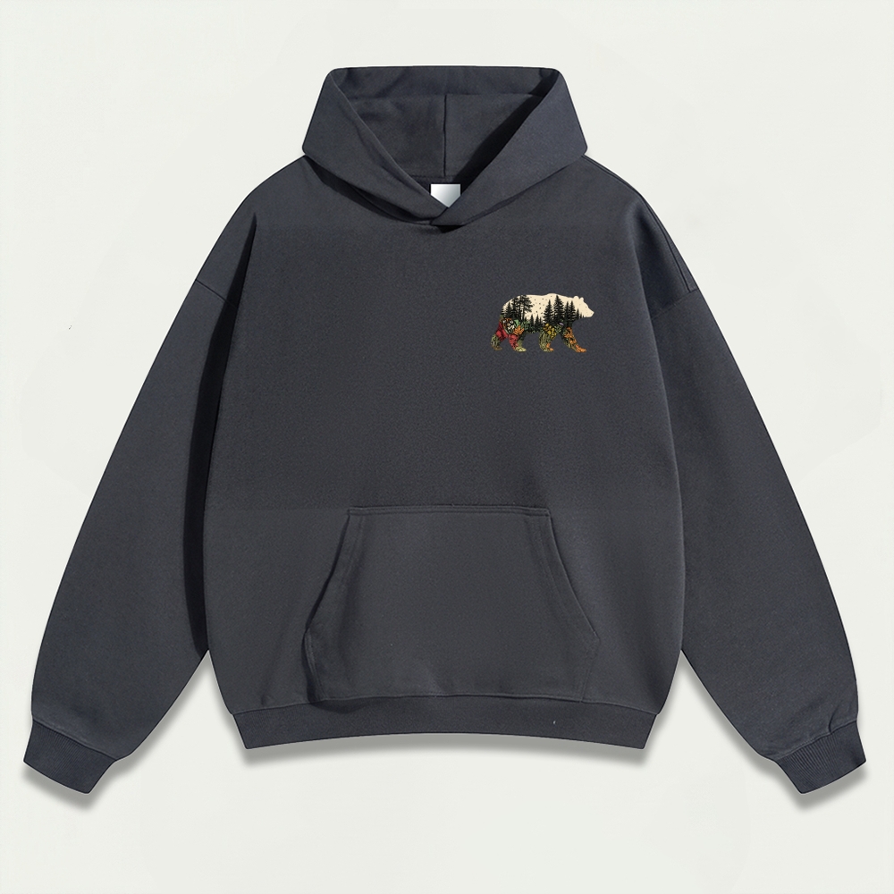 Bear Forest Heavyweight Hiking Hoodie-HikeVista