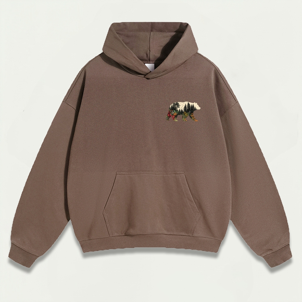 Bear Forest Heavyweight Hiking Hoodie-HikeVista