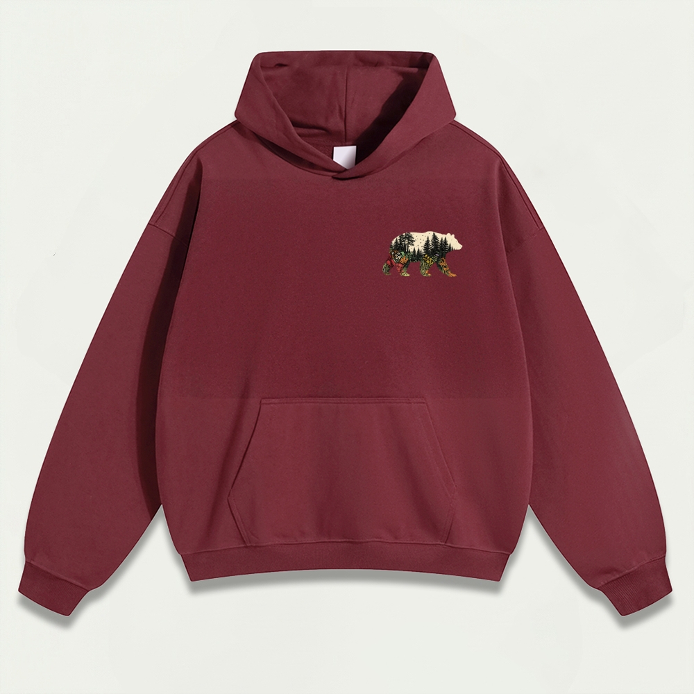 Bear Forest Heavyweight Hiking Hoodie-HikeVista