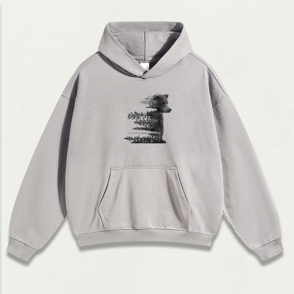 Bear Forest Heavyweight Hiking Hoodie-HikeVista