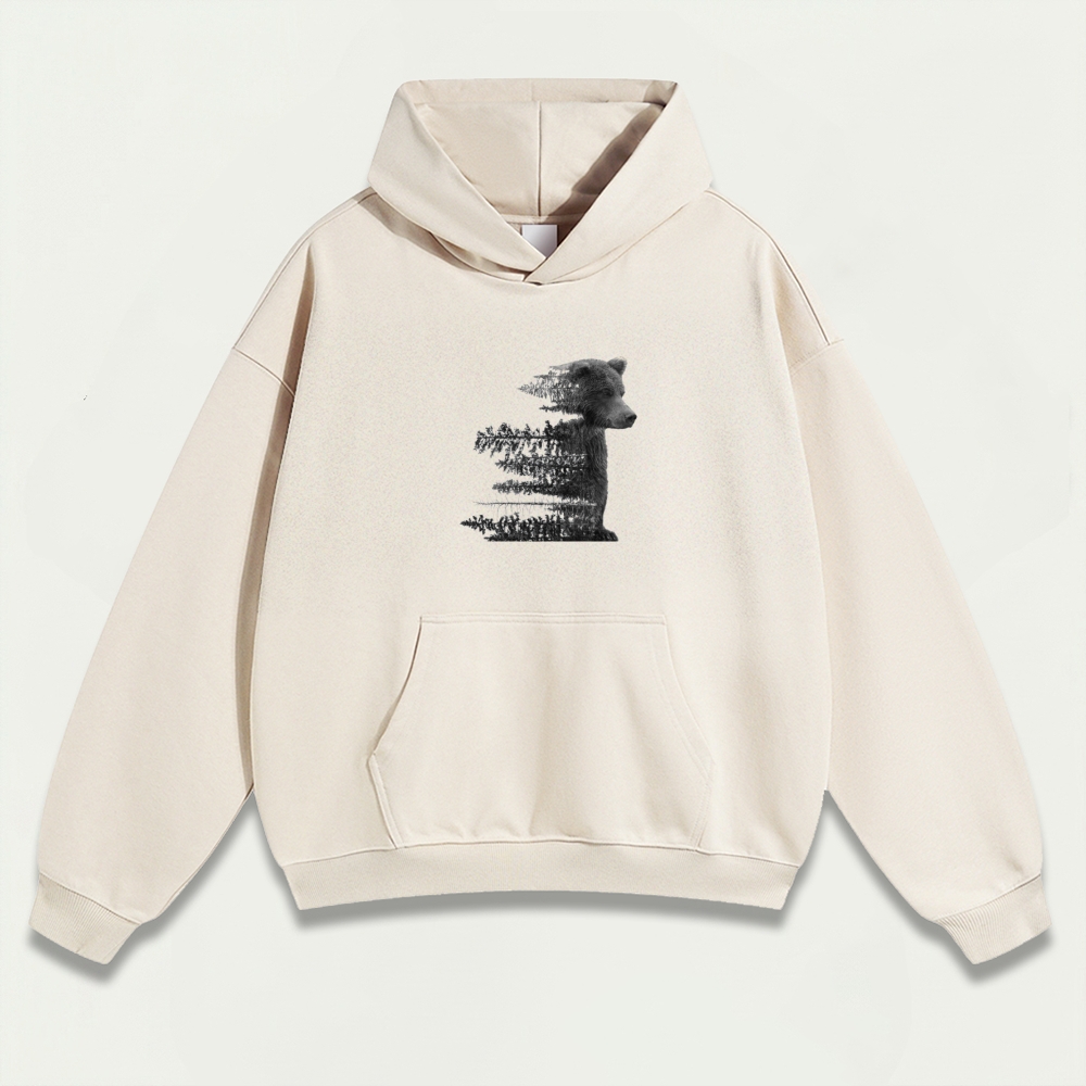 Bear Forest Heavyweight Hiking Hoodie-HikeVista