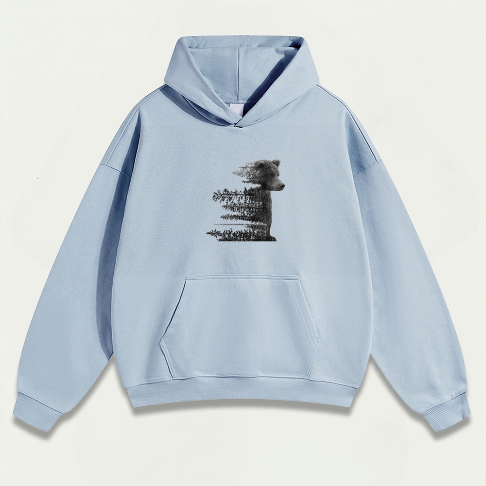 Bear Forest Heavyweight Hiking Hoodie-HikeVista