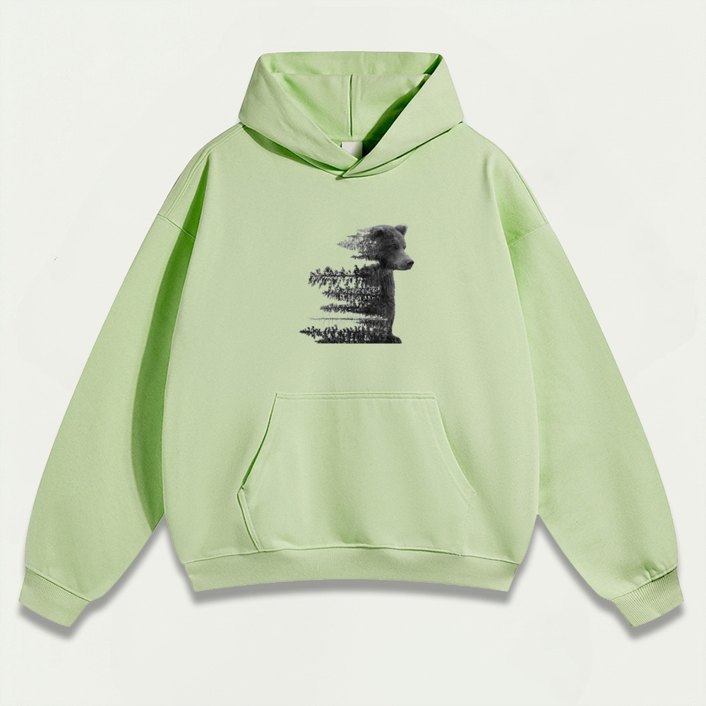 Bear Forest Heavyweight Hiking Hoodie-HikeVista