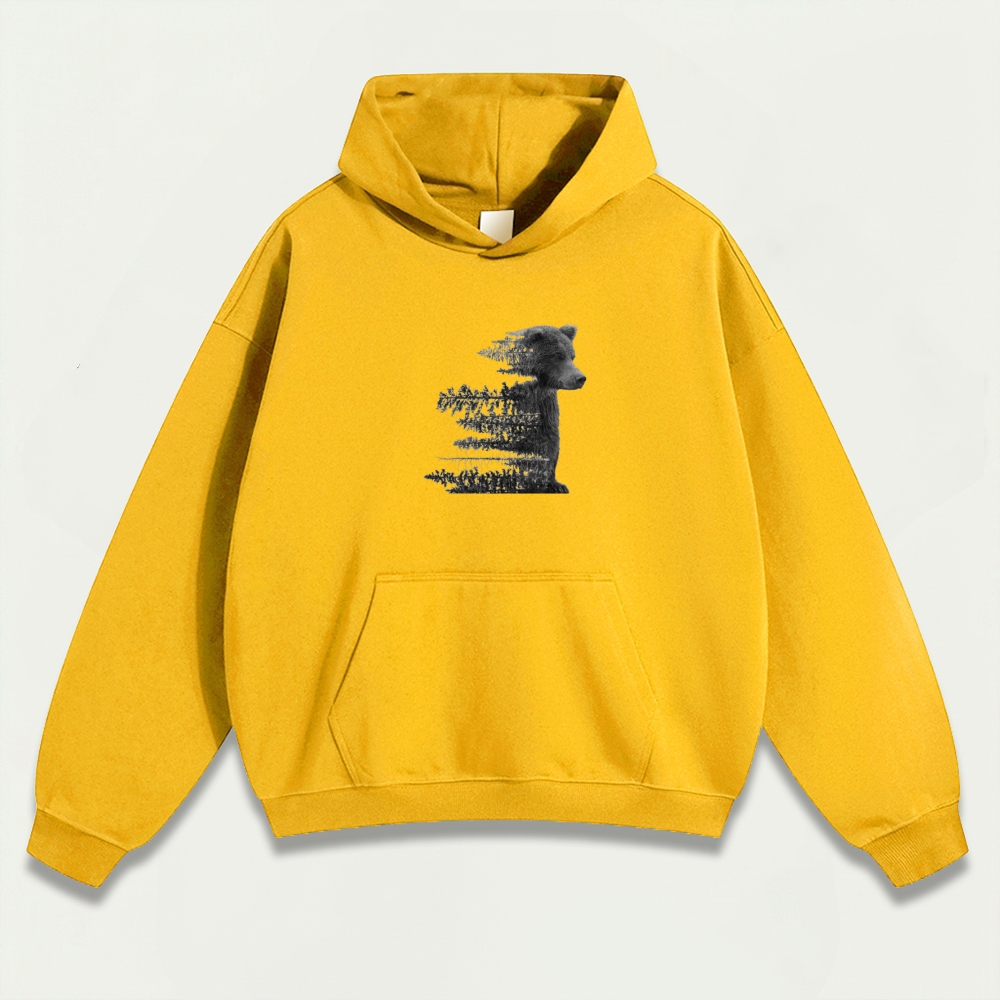 Bear Forest Heavyweight Hiking Hoodie-HikeVista
