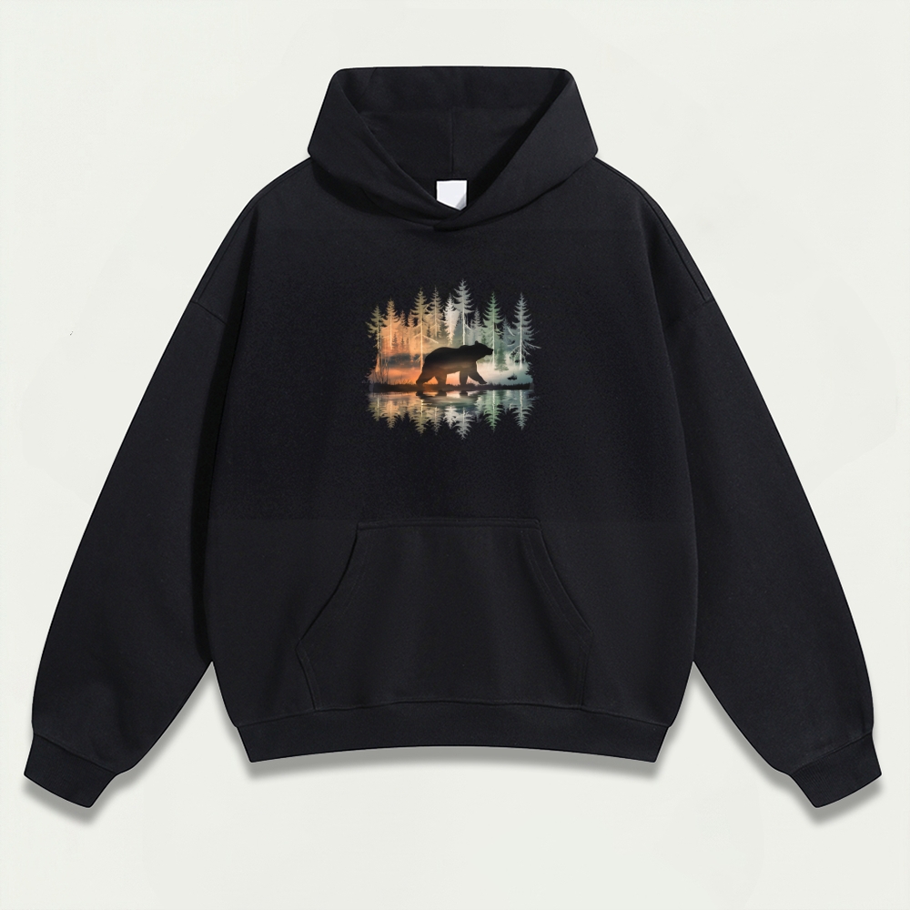 Bear Forest Heavyweight Hiking Hoodie-HikeVista