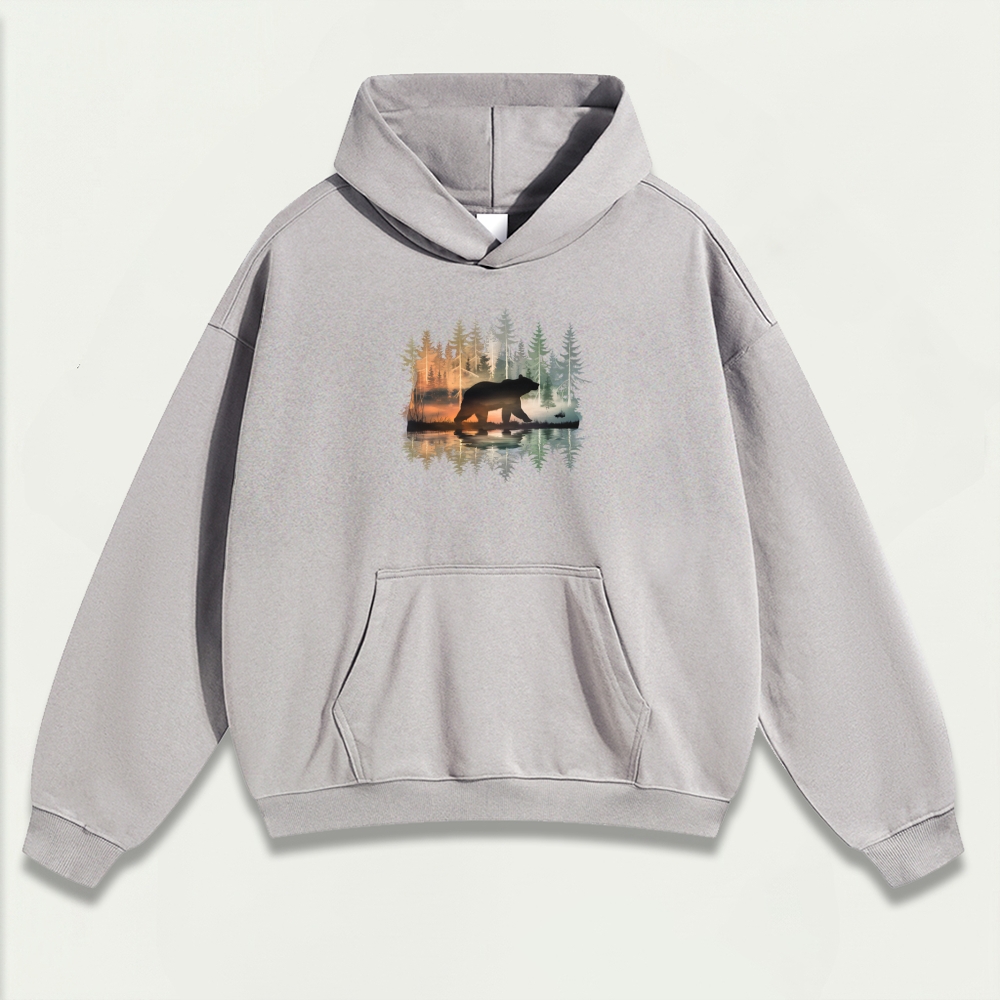 Bear Forest Heavyweight Hiking Hoodie-HikeVista