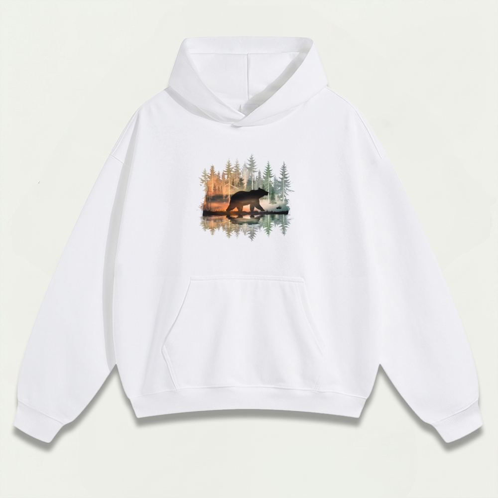 Bear Forest Heavyweight Hiking Hoodie-HikeVista