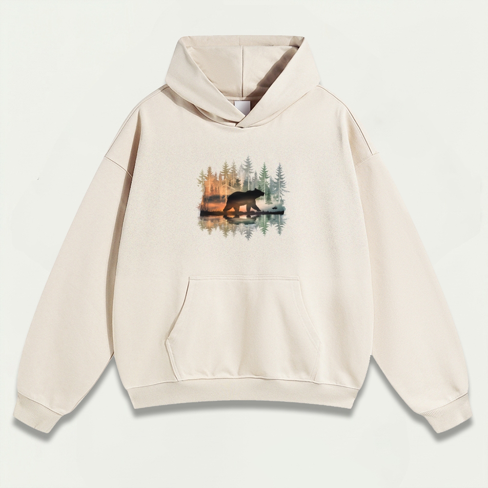 Bear Forest Heavyweight Hiking Hoodie-HikeVista
