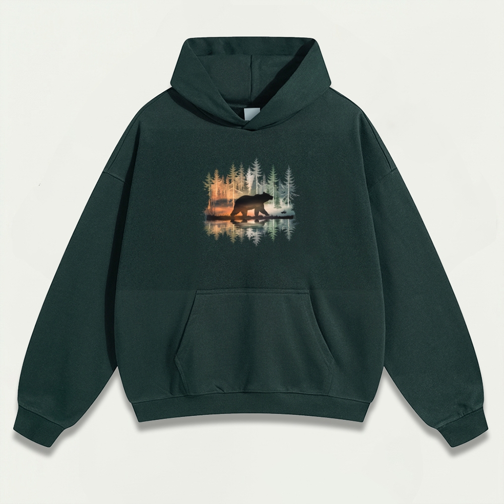 Bear Forest Heavyweight Hiking Hoodie-HikeVista