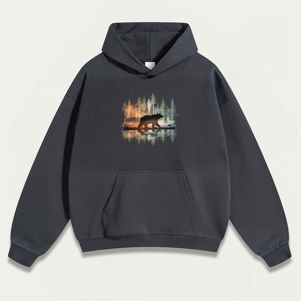Bear Forest Heavyweight Hiking Hoodie-HikeVista