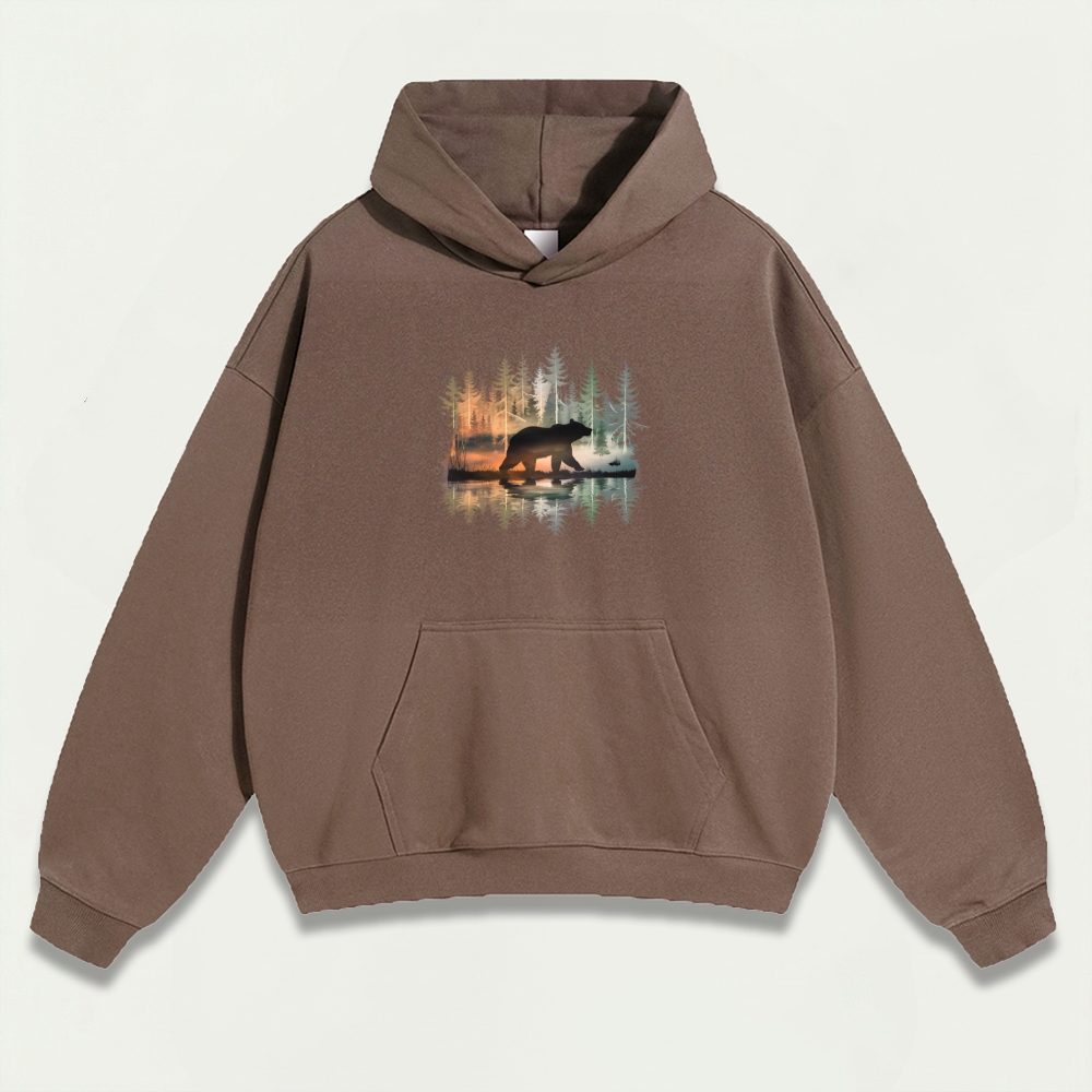 Bear Forest Heavyweight Hiking Hoodie-HikeVista
