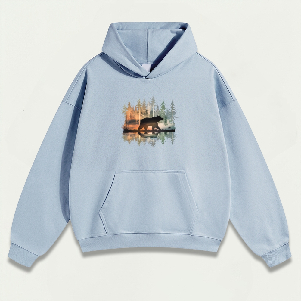 Bear Forest Heavyweight Hiking Hoodie-HikeVista