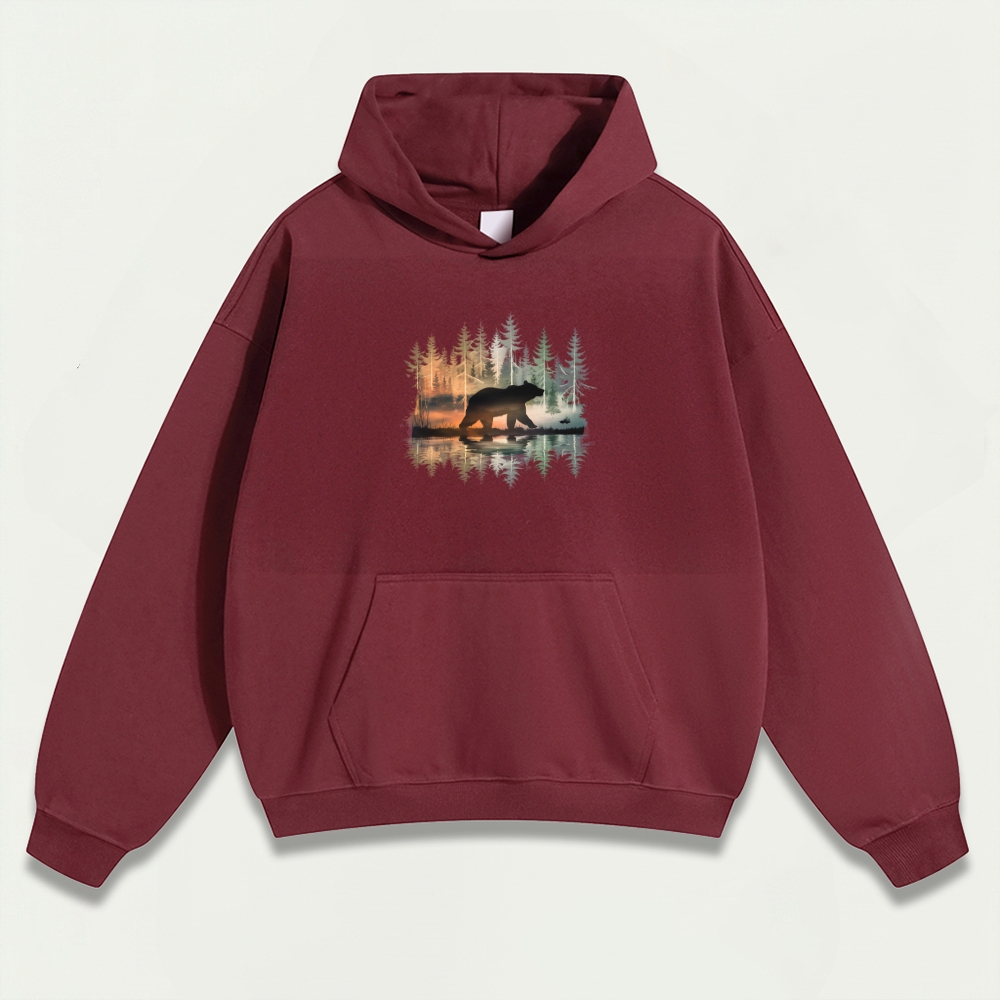 Bear Forest Heavyweight Hiking Hoodie-HikeVista