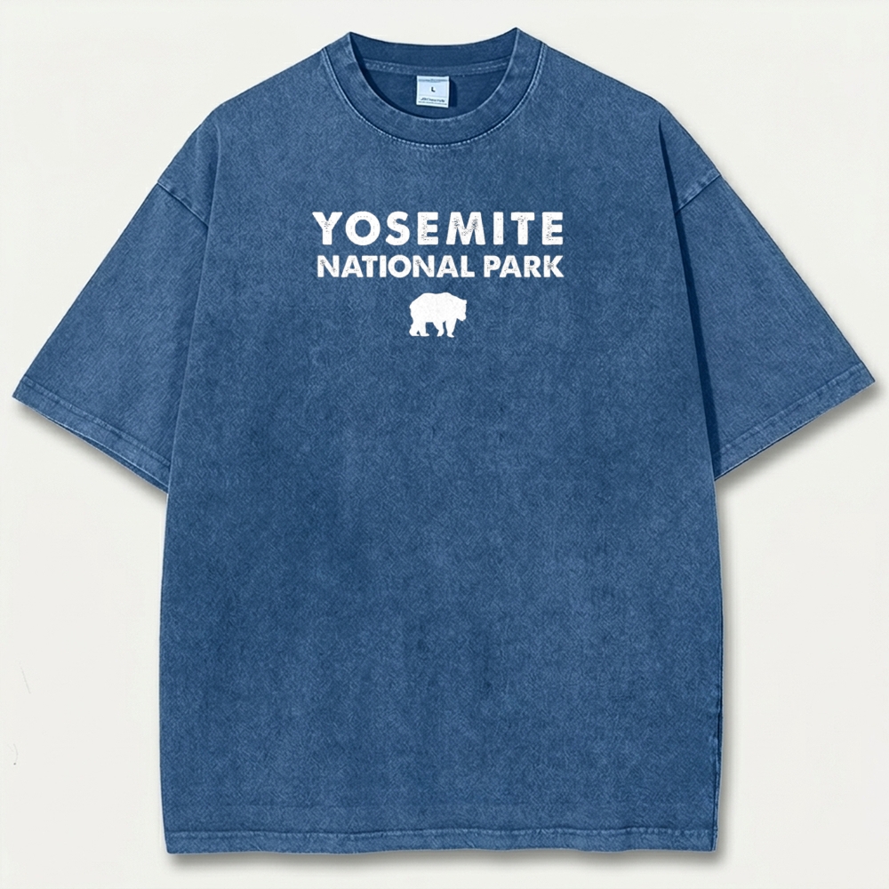 Yosemite National Park Vintage Organic Cotton Bear Tee-HikeVista