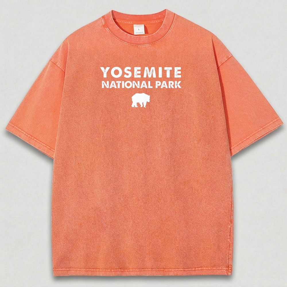 Yosemite National Park Vintage Organic Cotton Bear Tee-HikeVista