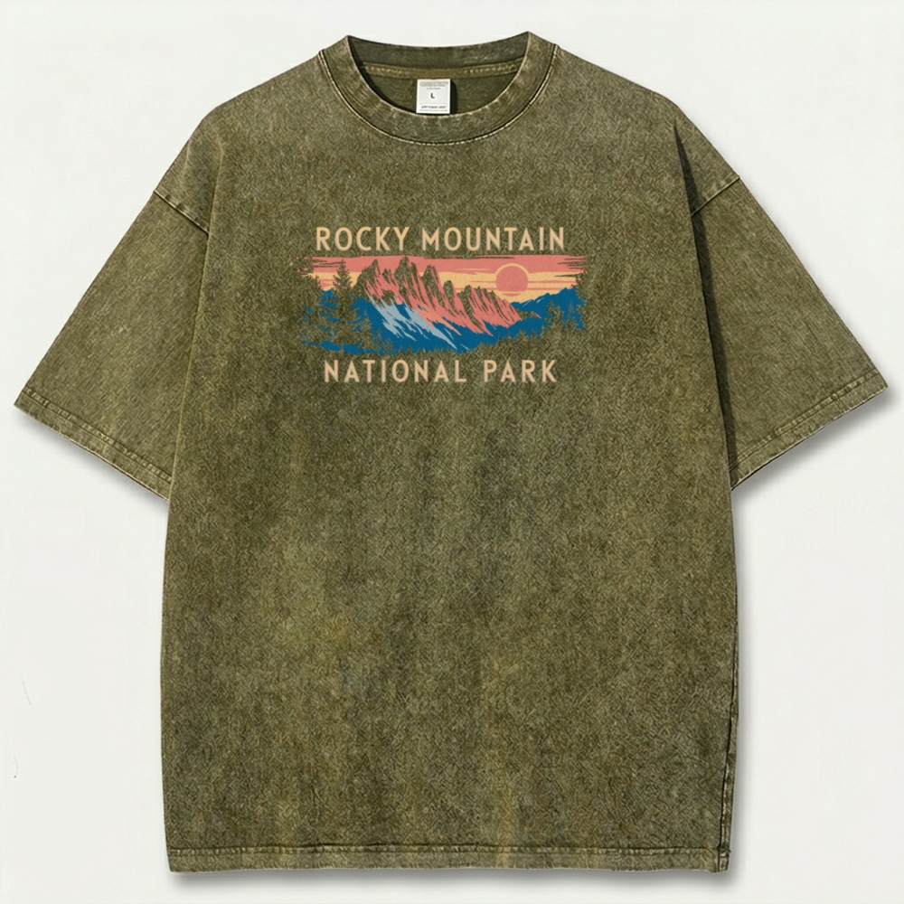 Rocky Mountains Vintage Organic Cotton Trail Tee-HikeVista