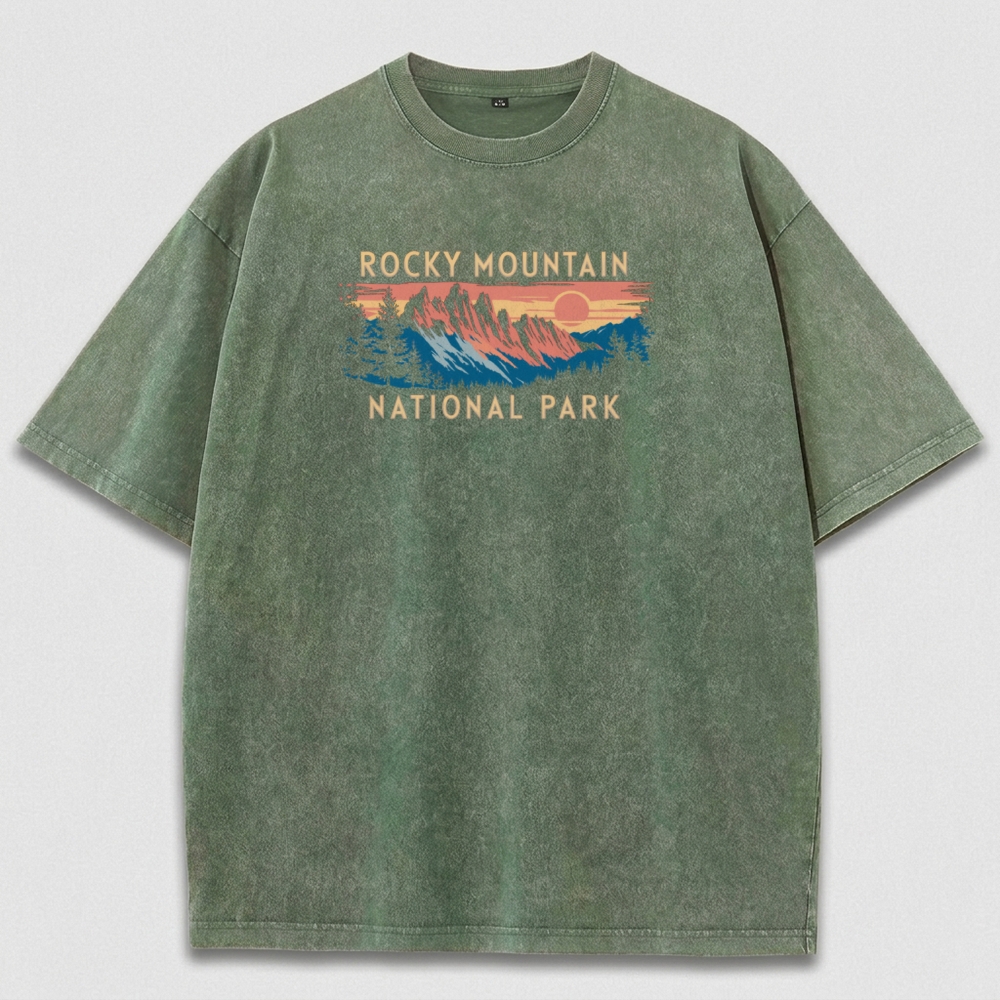 Rocky Mountains Vintage Organic Cotton Trail Tee-HikeVista