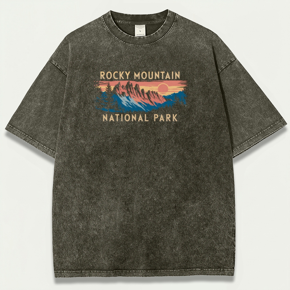 Rocky Mountains Vintage Organic Cotton Trail Tee-HikeVista