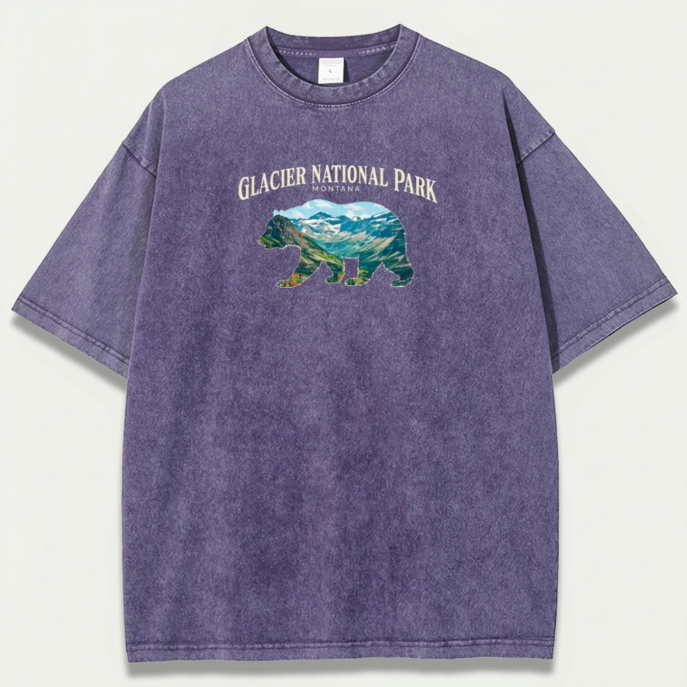 Glacier National Park Vintage Organic Cotton Bear Tee-HikeVista